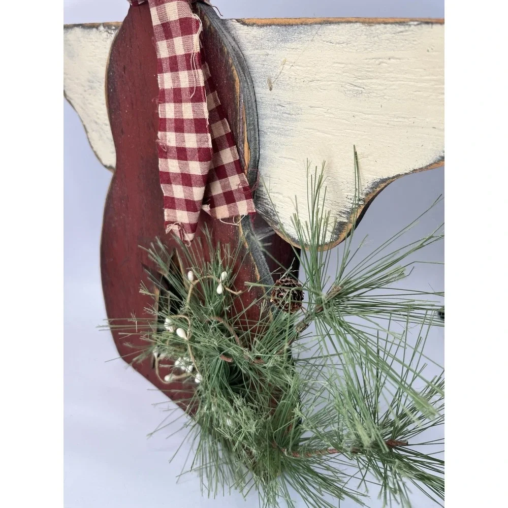 Primitive Wood Angel Rustic Farmhouse Country Shelf Sitter